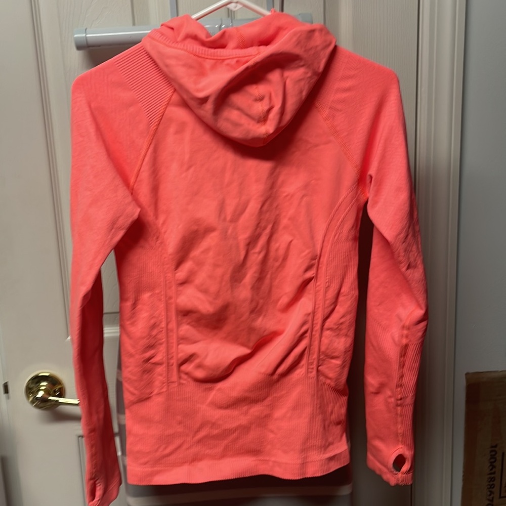 Athlete hooded small bright orange top
